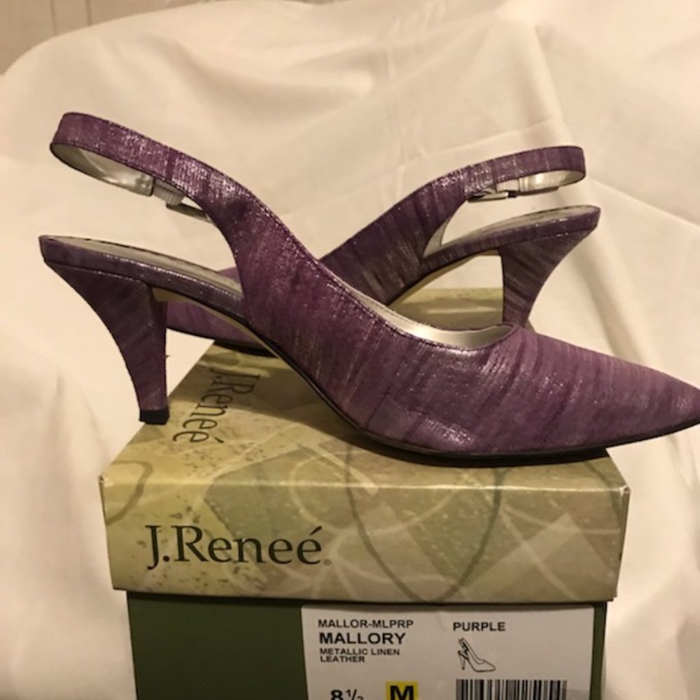 J. Renee Purple Kitten Heel